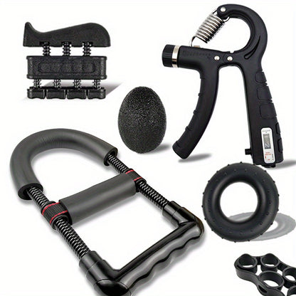 Adjustable Wrist Strengthener & Grip Trainer - Heavy-Duty Stainless Steel Forearm & Hand Workout Equipment for Athletes, Musicians, Injury Recovery - Portable Home Gym Fitness Tool, Black, Muscle Trainer, Ergonomic Design, No