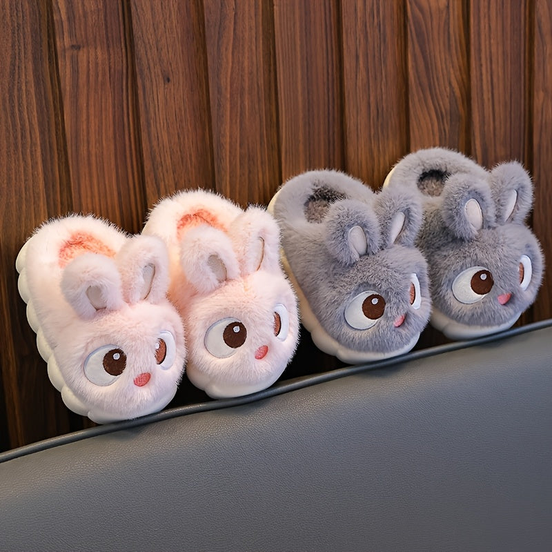1 Pair of Girls' Cute Cartoon Rabbit Slippers, Suitable for Indoor Wear by Toddlers, for Autumn and Winter Seasons
