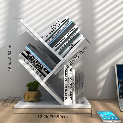 Home Storage Wooden Bookshelf Tree-Shaped Creative Display Rack