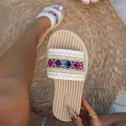 Women's Slip-on Fashion Flat Sandals with Thick Soles and Slippers, Women Shoes