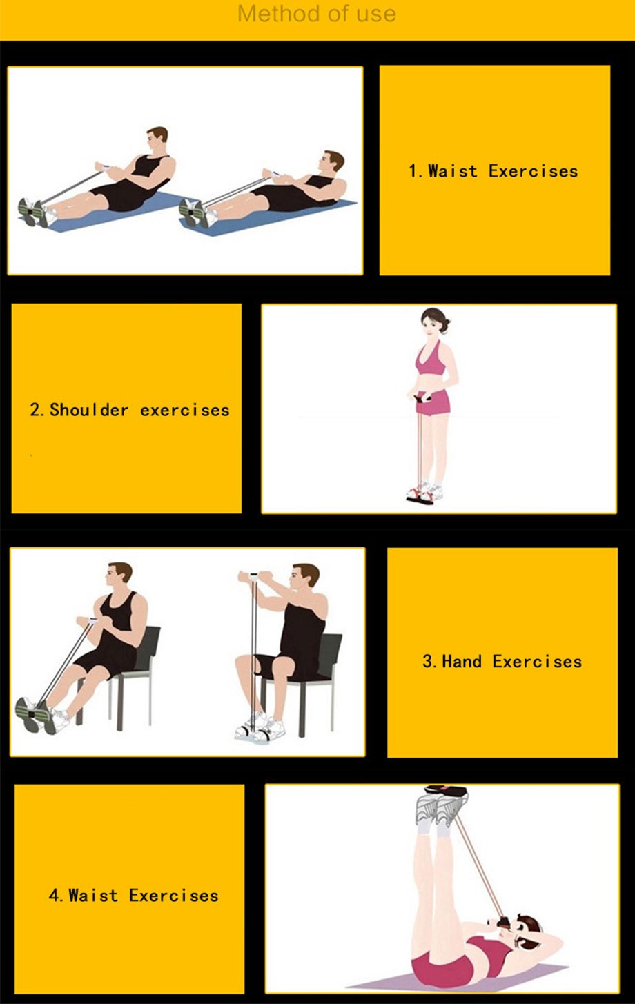 Natural Latex Yoga Pedal Puller - Resistance Band for Home Gym Arm and Waist Slimming Training