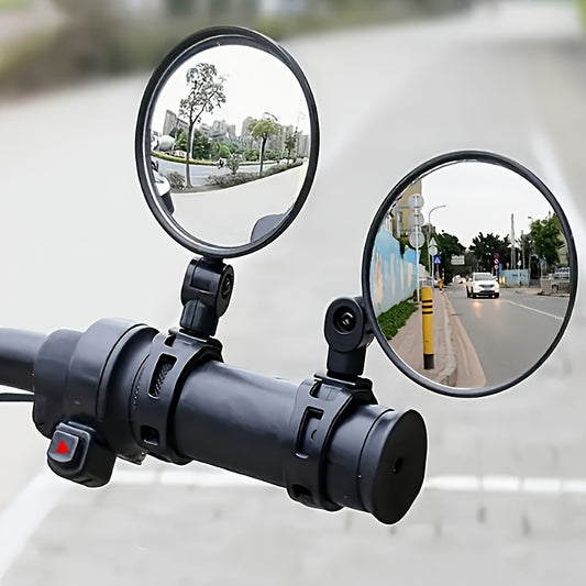 2pcs Adjustable Rotating Bicycle Rearview Mirrors - Enhance Road Safety and Visibility, 360° Adjustable Rearview Mirrors for Mountain Bikes and Bicycles, Shockproof Safety Lenses, Quick-Install Handlebar Accessories