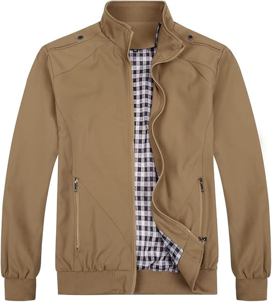 Men's jacket with stand collar transition jacket autumn leisure sports jacket bomber jacket