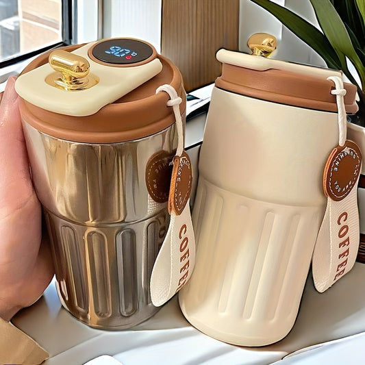 A 410Ml 316 Stainless Steel Travel Mug with Temperature Display - a Vacuum Insulated Coffee Cup, Perfect for All Seasons And an Ideal Gift for Any Occasion