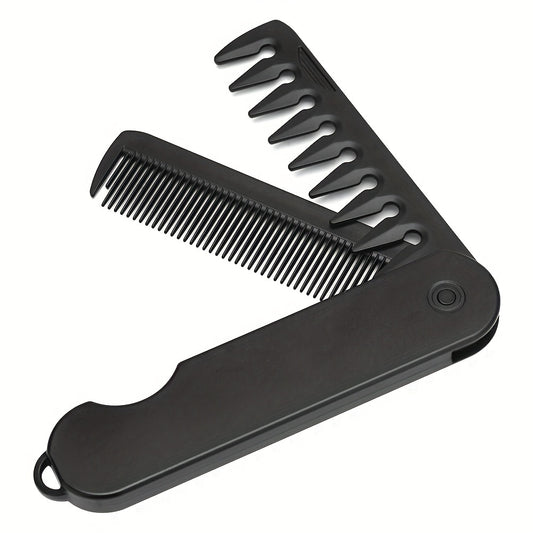 Best-Selling Folding Hair Comb for Men and Women - Durable ABS Plastic Handle, Portable, Ideal for Travel & Home Use, Suitable for All Hair Types, Great Christmas Gift, Plastic Bristles