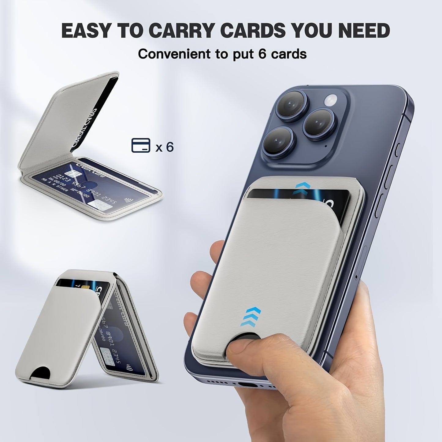 Compatible with Magnetic Card Holders And for iphones, This Is The Strongest Magnetic Wallet for The Entire for iphone 16/15/14/13/12 Series, Featuring an Adjustable Stand. The Card Holder Can Hold 5-6 Cards And Is Suitable f