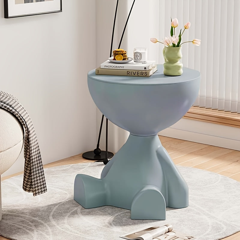 1pc Modern Mini Sofa-Side Table with Low-Profile Plastic Top & Compact Base - Tiny Coffee Table Suitable for Bedside, Living Room, Small Spaces - Durable - Furniture (No Assembly Required)