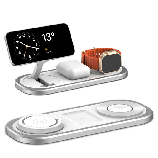 3in 1 Wireless Charger for iPhone, Foldable Charging Station for iPhone 16/15/14/13/12/Pro Max/Pro/Mini/Plus, for iWatch 10/9/8/7/SE/6/5/4/3/2/1/Ultra2/Ultra, for pro/2/3/4
