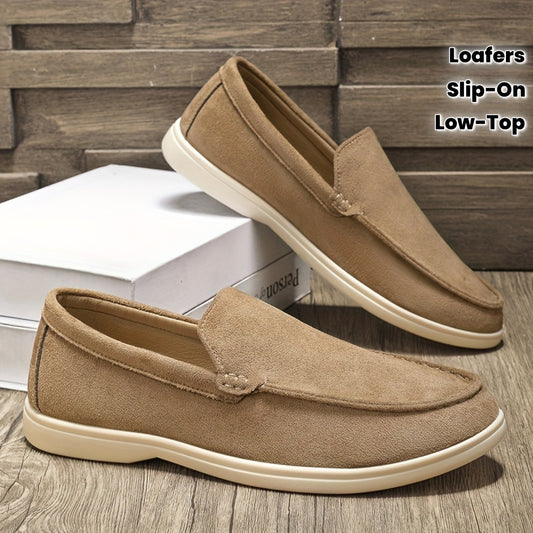 Men's Fashionable Loafers, Low-top Casual Sneakers, Slip-on Design for Comfort and Lightweight Feel, Breathable, Solid Color Versatile, Suitable for Walking and Daily Casual Wear B-3