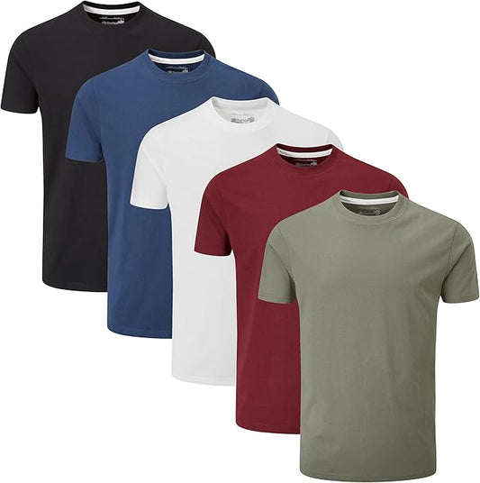 Pack of 5 plain crew neck t-shirts