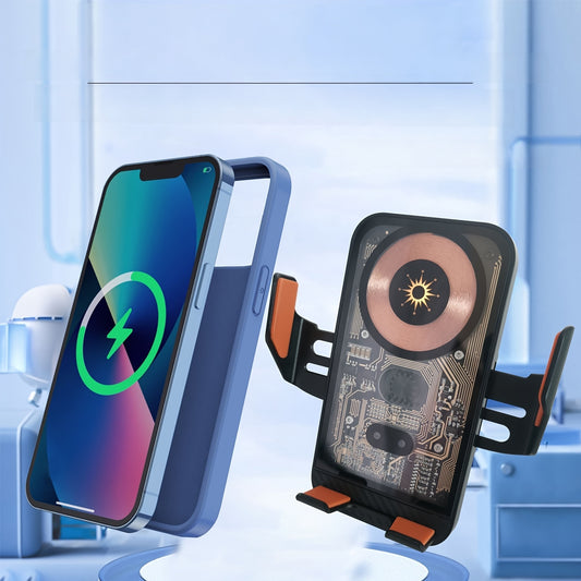 SUONEE 15W Fast Wireless Car Charger with Auto-Clamping - USB Magnetic Charging Mount for iPhone 16/15/14/13/12/11 Pro Max/Xs, Samsung S24/S23/S22/S21/S20/S10+/S9+/Note 9 & More, Rechargeable Lithium Polymer Battery, Car Char