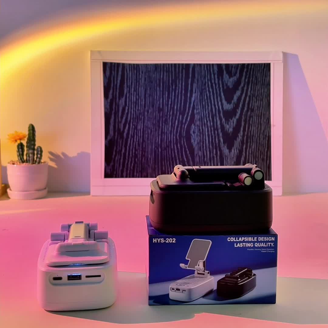 NewRixing 6W Wireless Speaker with Phone Holder, TWS Dual Pairing, 1800mAh Battery, Hands-Free Calling, Portable Power Bank, 6-Hour Playtime, Hi-Fi Sound Quality, Loud Stereo & Deep Bass, USB-C Charging, Indoor/Outdoor Use, A