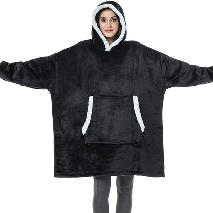 Ultra-Soft Sherpa Velvet Reversible Hoodie with Kangaroo Pocket, Comfortable, Machine Washable, And Wearable Sweatshirt, a Perfect Gift.