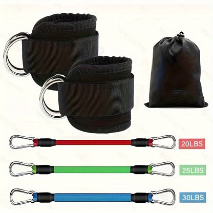 6-Piece Ankle Resistance Band Set for Leg & Glute Training - Adjustable Multifunctional Fitness Straps with Workout Guide for Home and Gym Exercise - Middle Tension Pull Rope for Sports and Fitness - Ideal for Valentine's Day