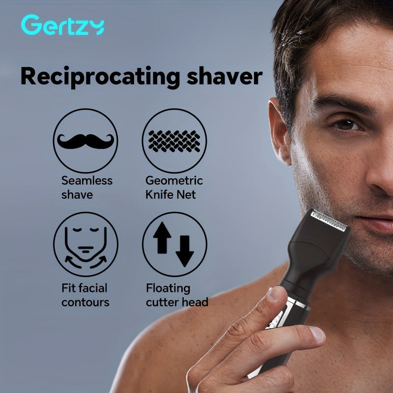 GERTZY 4-in-1 (Compatible for Rechargeable) Men's & Women's Electric Trimmer, Shaver & Clipper - Multi-Function Facial Hair for Nose, Eyebrows, Beard, Mustache, Side Burns - Painless Grooming Device, Holiday Gift for Men &