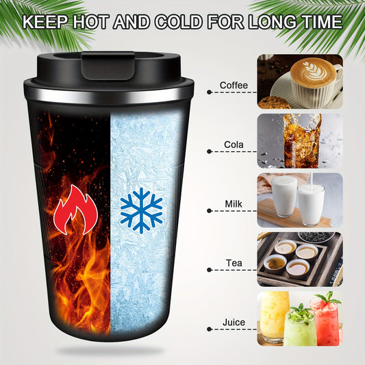 Insulated Travel Coffee Mug, Spill & Leak Proof, Portable to Go Camping Stainless Steel Coffee Tumbler, Reusable Thermal Coffee Cup with Lid for Hot & Cold Drinks, Travel and Gifts