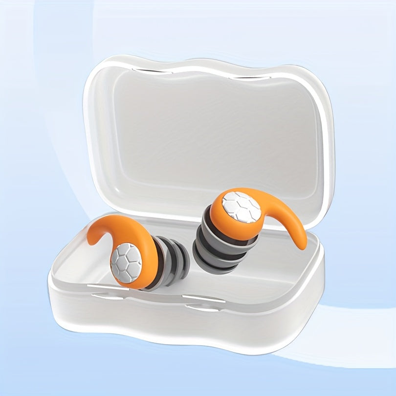 1 Pair of Silicone Swimming Earplugs for Pool Use, Waterproof Earplugs for Surfing and Water Sports, Available in Black, Pink, Blue, Yellow, Green, and Gray, Includes a Reusable Storage Case for Swimming Accessories