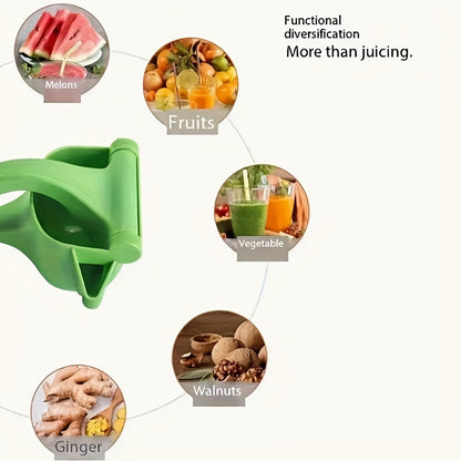 1pc Green Multifunctional Manual Citrus Juicer - Compact Handheld Fruit Squeezer for Oranges, Lemons & More, Durable Plastic Design for Easy Juicing at Home, Home Juice Making | Handheld Juicer | Easyclean Material, Juicer Sq