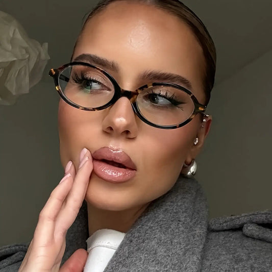 Small Oval Glasses for Women - a Sleek And Stylish Frame Perfect for Everyday Wear And Formal Events, Non- Decorative Eyewear, Fashion Accessory, Timeless Design, Lightweight Construction, Trendy Look, a Must-Have for Stylish