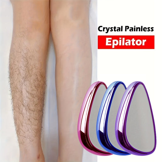 One Crystal Hair Removal Device for Both Genders - Gentle Exfoliation, Reusable And Waterproof Tool for Hair Removal, Purple Color for Skin on Back, Arms, And Legs