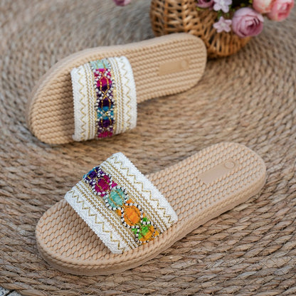 Women's Slip-on Fashion Flat Sandals with Thick Soles and Slippers, Women Shoes