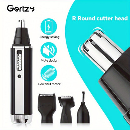 GERTZY 4-in-1 (Compatible for Rechargeable) Men's & Women's Electric Trimmer, Shaver & Clipper - Multi-Function Facial Hair for Nose, Eyebrows, Beard, Mustache, Side Burns - Painless Grooming Device, Holiday Gift for Men &