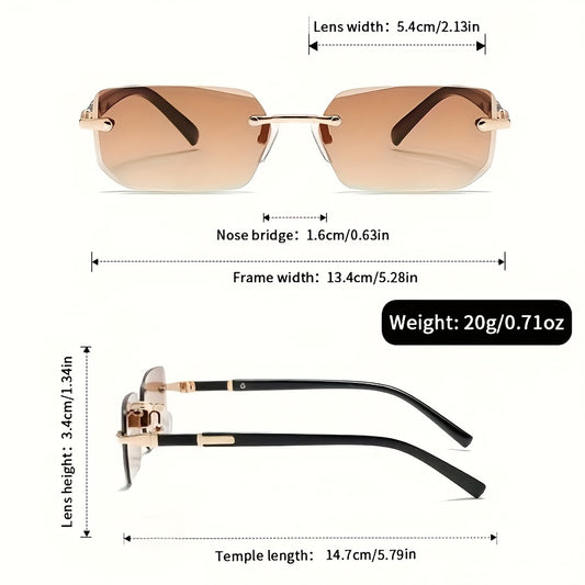 5pcs of Frameless Flat Frame Trendy Fashion Personalized Sunglasses, Unisex, Suitable for Street, Party, Beach Vacation, a Priority Choice for Trendsetters