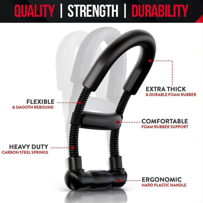 Adjustable Wrist Strengthener & Grip Trainer - Heavy-Duty Stainless Steel Forearm & Hand Workout Equipment for Athletes, Musicians, Injury Recovery - Portable Home Gym Fitness Tool, Black, Muscle Trainer, Ergonomic Design, No