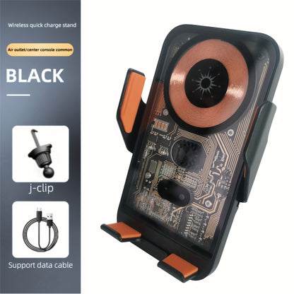 SUONEE 15W Fast Wireless Car Charger with Auto-Clamping - USB Magnetic Charging Mount for iPhone 16/15/14/13/12/11 Pro Max/Xs, Samsung S24/S23/S22/S21/S20/S10+/S9+/Note 9 & More, Rechargeable Lithium Polymer Battery, Car Char