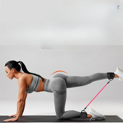 6-Piece Ankle Resistance Band Set for Leg & Glute Training - Adjustable Multifunctional Fitness Straps with Workout Guide for Home and Gym Exercise - Middle Tension Pull Rope for Sports and Fitness - Ideal for Valentine's Day