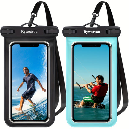 2 Pack 17.78 cm Phone | For iPhone16Pro 15 14 13 12 11 Pro Max XS Plus for galaxy Phone, PVC Dry Bags for Diving, Swimming, Snorkeling and Beach Adventures