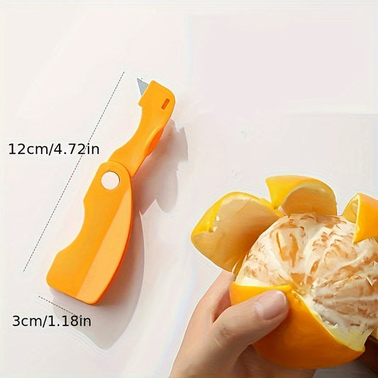 1pc Orange Peeler, Plastic Orange Peeler, Simple Lemon Peeler, Grapefruit Peeler, Creative Cutter, Orange Peeler Tool with Folding Handle, Fruit Peeler, Vegetable And Fruit Tools, Kitchen Gadgets, Peeler for Oranges