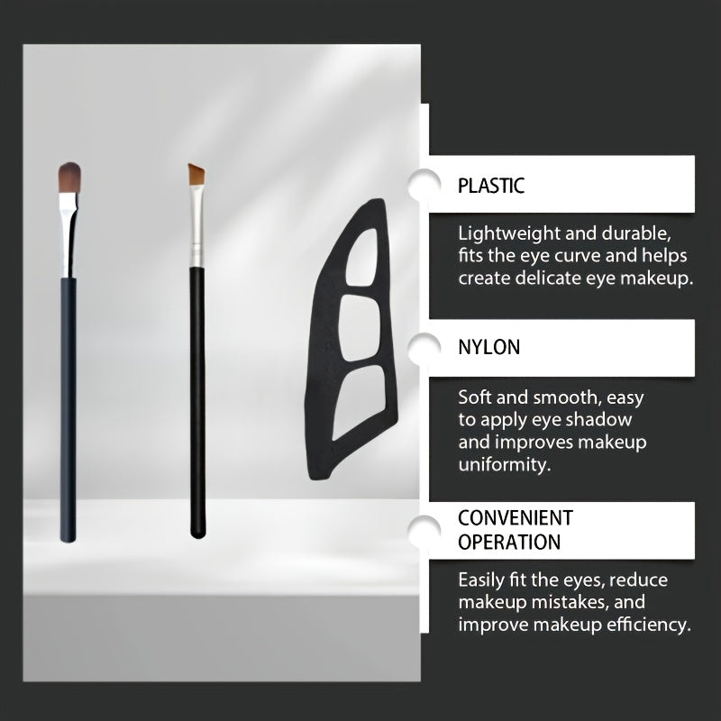 Eye Makeup Assistant - 2 Special Eyeshadow Brushes, Eyeshadow Tools, Quick Makeup Templates, Eyeshadow Molds, Suitable for Female Beginners, Help You Achieve Professional Effects with Minimal Effort, Make Up Anytime and Anywh