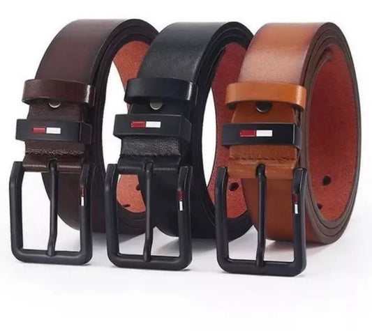 Men’s PU Leather Belt with Alloy Square Pin Buckle, Business and Casual Waist Belt in Black, Coffee, and Brown, 3.8cm Wide Adjustable Fashion Belt