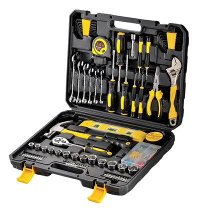 108-Piece Household Tool Set with Plastic Toolbox, General Hand Tool Kit for Home and Car Repair