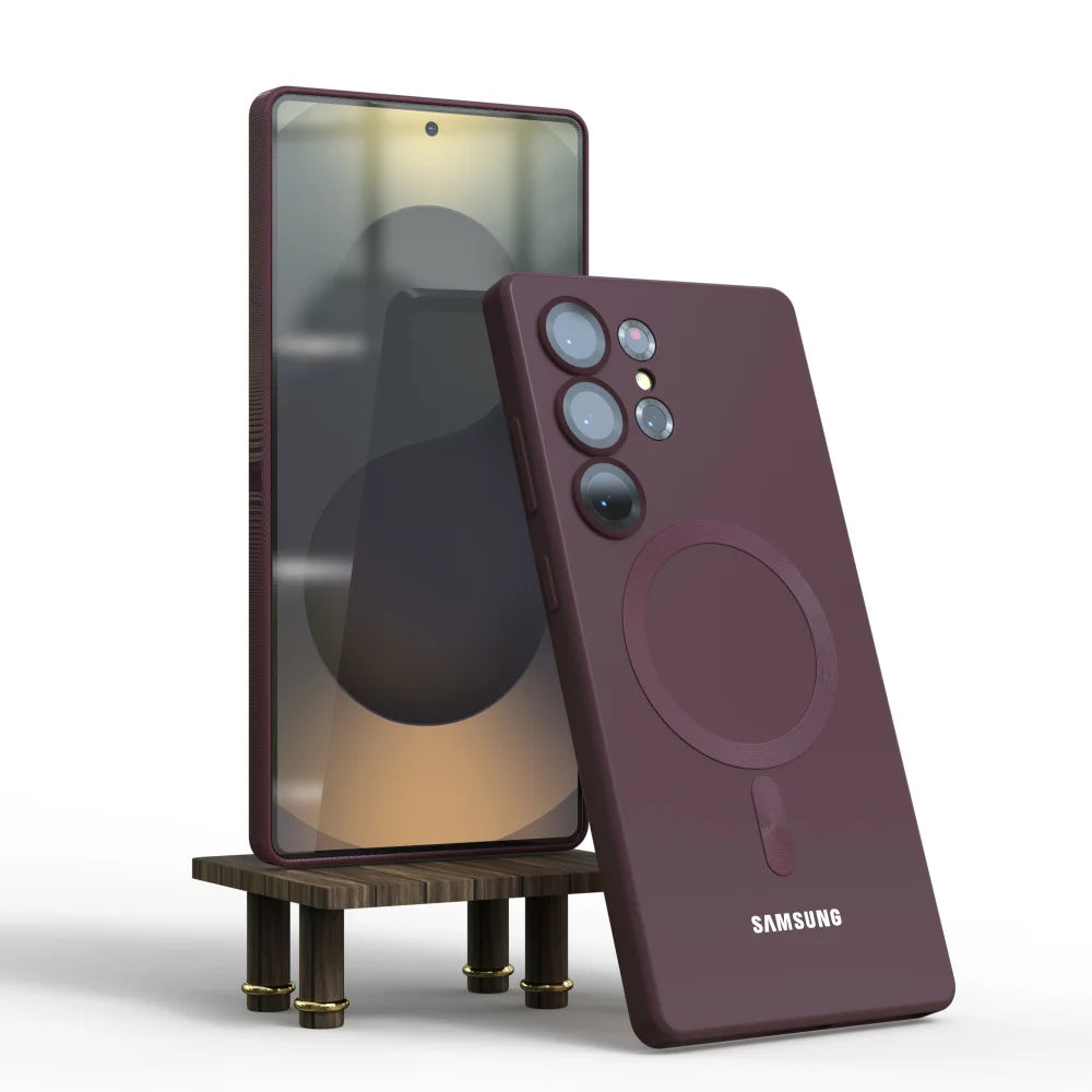 Magnetic Shockproof Protective Phone Case for Samsung Galaxy S25 Series 5G, Lightweight Anti-Slip PC + TPU Back Cover