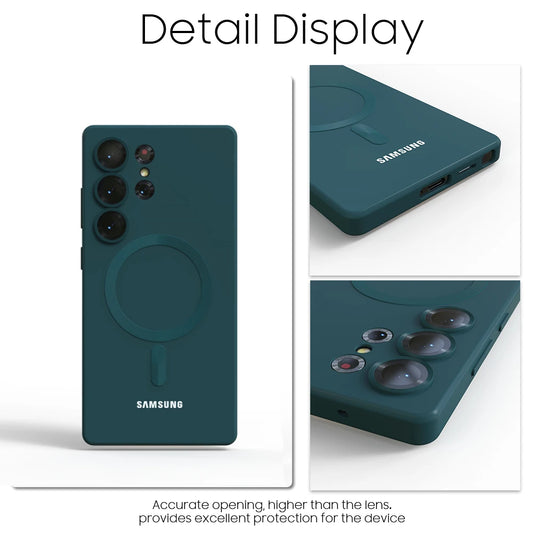 Magnetic Shockproof Protective Phone Case for Samsung Galaxy S25 Series 5G, Lightweight Anti-Slip PC + TPU Back Cover