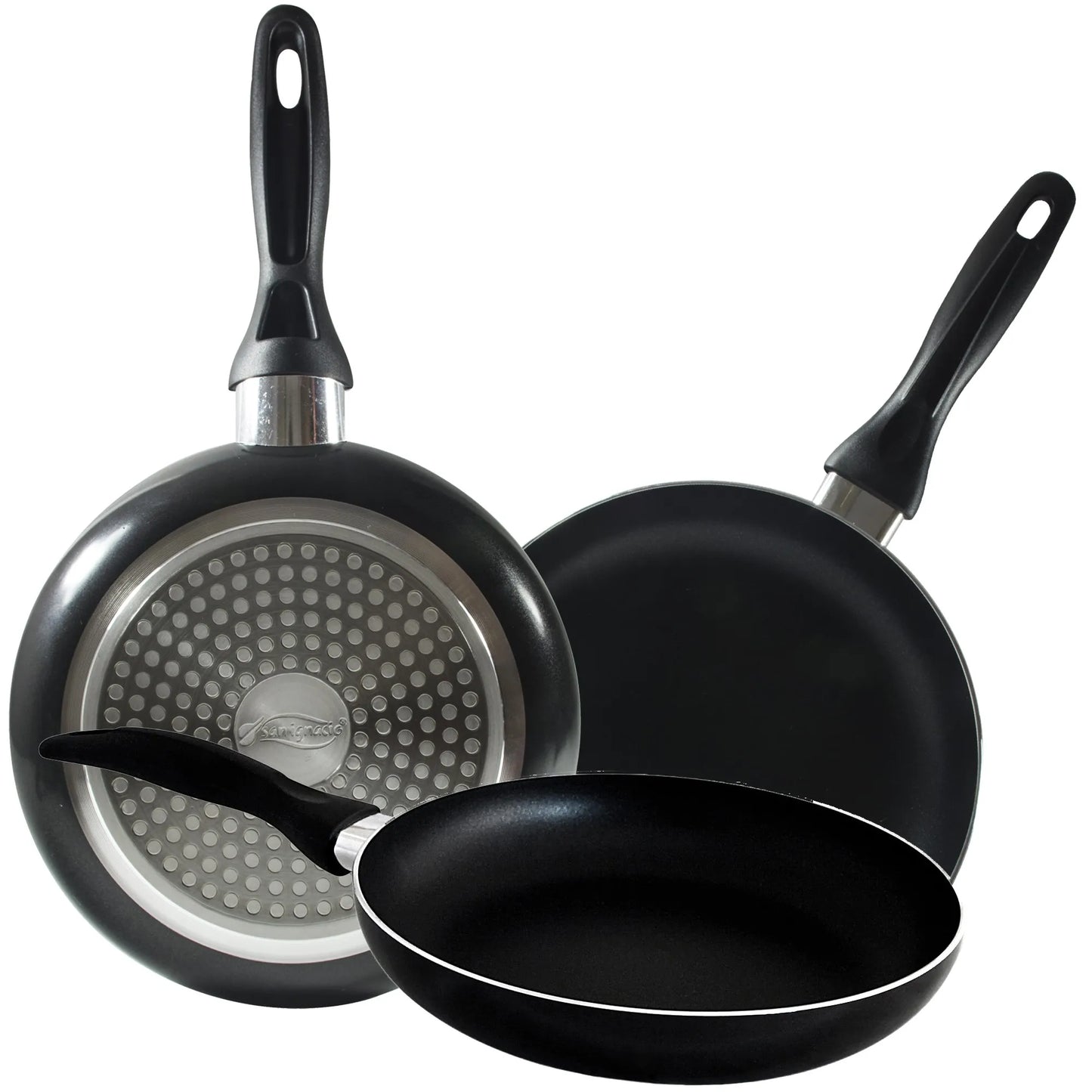 San Ignacio 8PCS Nonstick Cookware Set, Induction Ready Aluminum Pots & Pans Set – Black