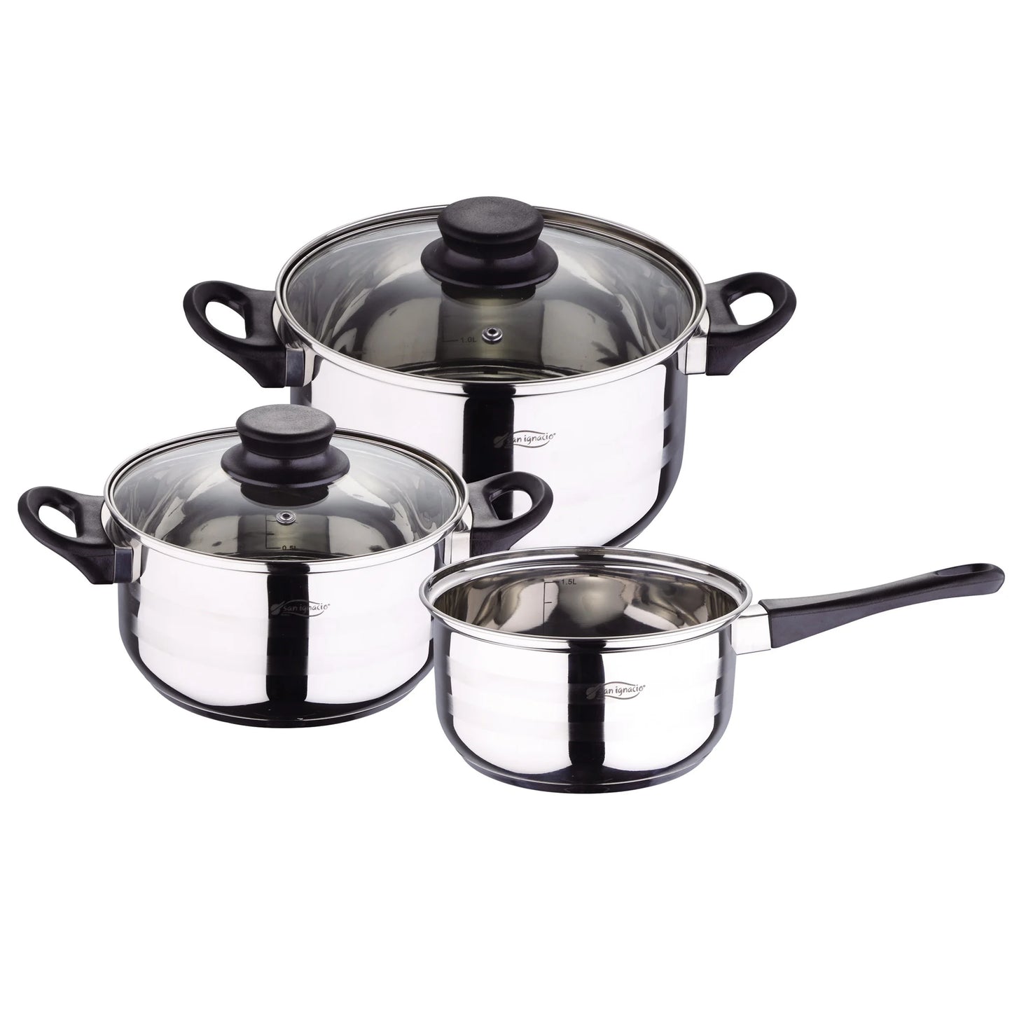 San Ignacio 8PCS Nonstick Cookware Set, Induction Ready Aluminum Pots & Pans Set – Black
