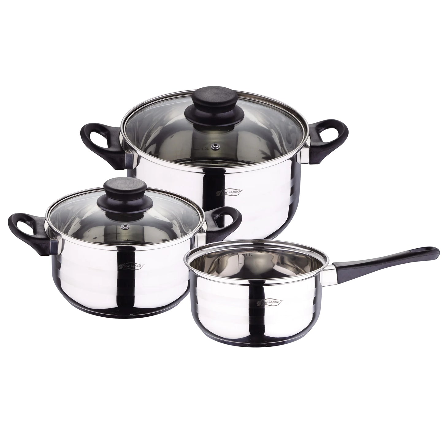 San Ignacio 8PCS Nonstick Cookware Set, Induction Ready Aluminum Pots & Pans Set – Black