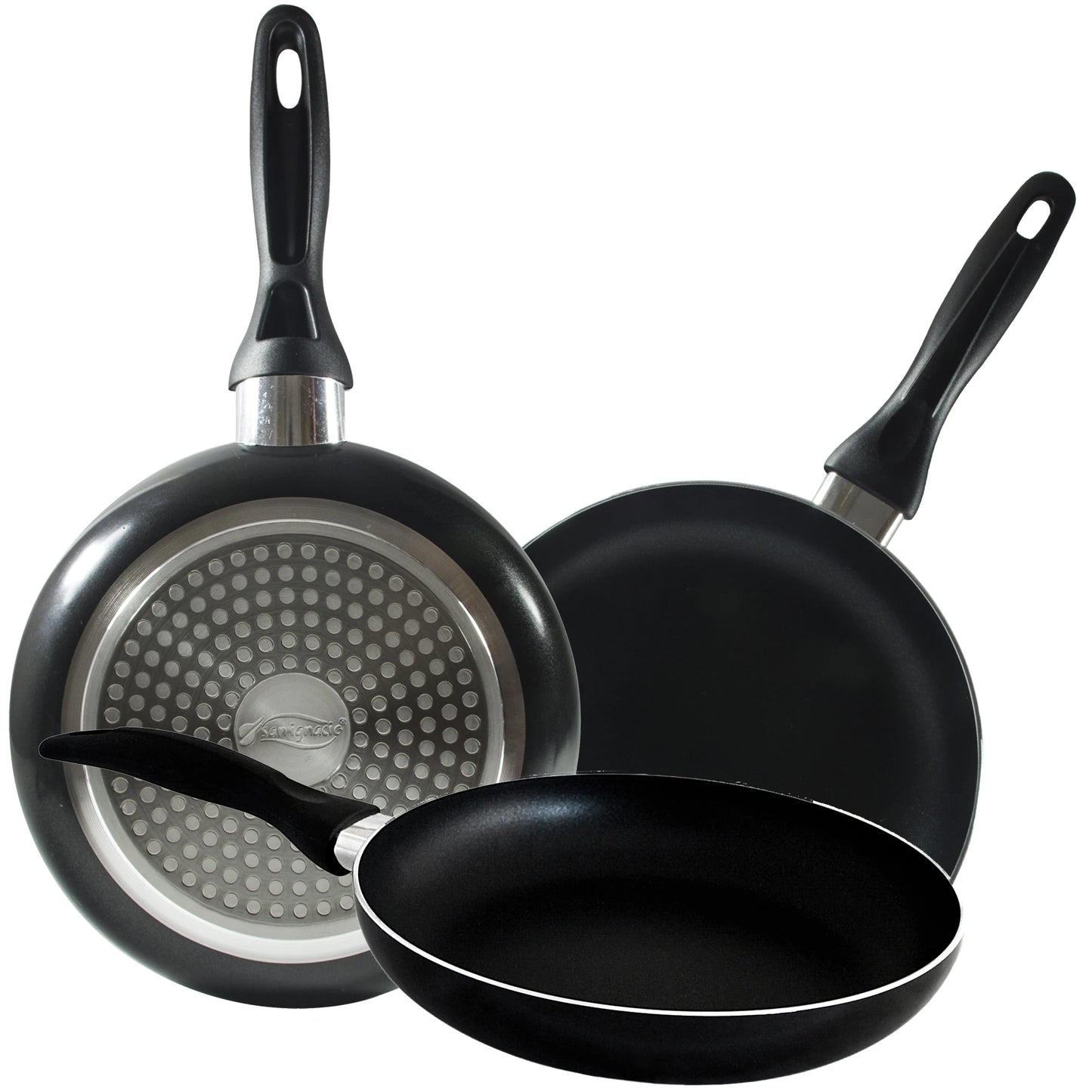 San Ignacio 8PCS Nonstick Cookware Set, Induction Ready Aluminum Pots & Pans Set – Black