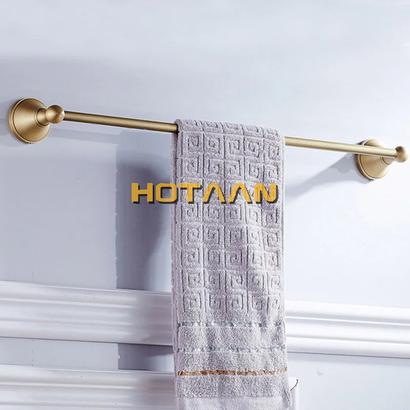 Luxury Solid Brass Bathroom Accessories Set, Antique Brass Towel Bar, Paper Holder, Towel Ring & Robe Hook