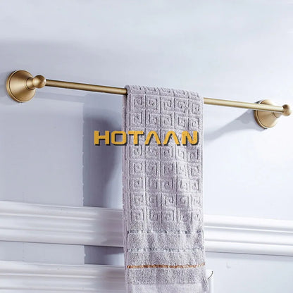 Luxury Solid Brass Bathroom Accessories Set, Antique Brass Towel Bar, Paper Holder, Towel Ring & Robe Hook