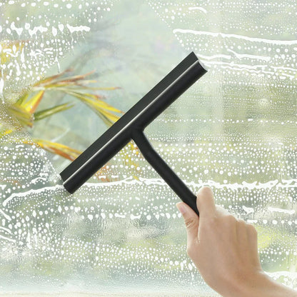 Shower Squeegee Window Glass Wiper – Silicone Scraper Cleaner Brush with Long Handle for Bathroom Mirrors