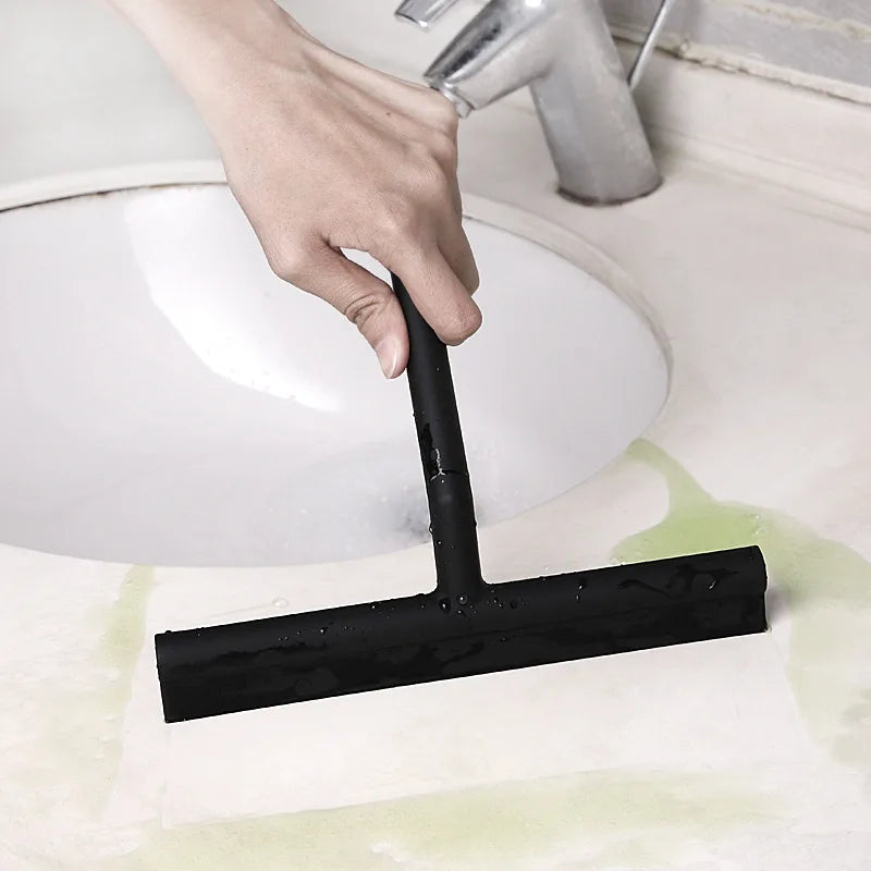 Shower Squeegee Window Glass Wiper – Silicone Scraper Cleaner Brush with Long Handle for Bathroom Mirrors