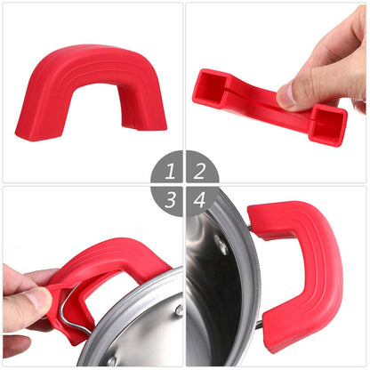2PCS Silicone Handle Holder – Heat Resistant Cookware Handle Covers Pot Sleeve Grip for Cast Iron Skillet