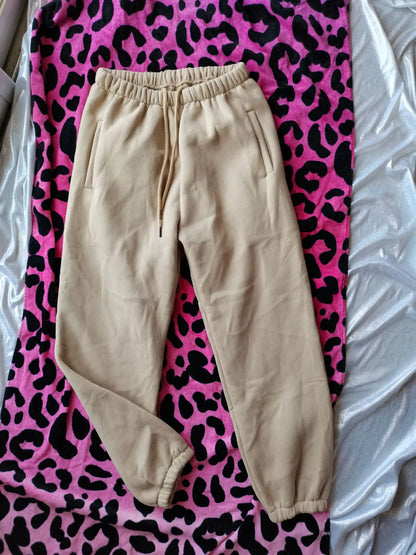 Women’s Fleece Hoodie and Jogger Pants 2-Piece Tracksuit Set, Warm Solid Color Sweat Suit for Fall and Winter Casual Sports Outfit