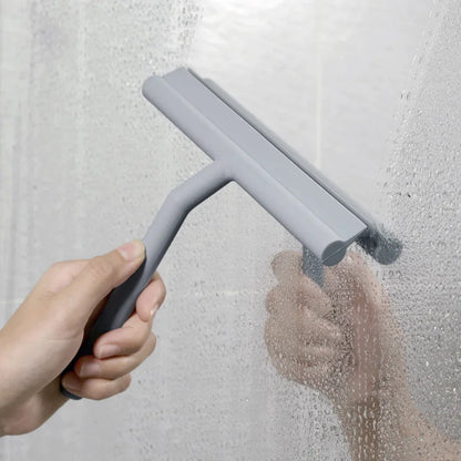 Shower Squeegee Window Glass Wiper – Silicone Scraper Cleaner Brush with Long Handle for Bathroom Mirrors