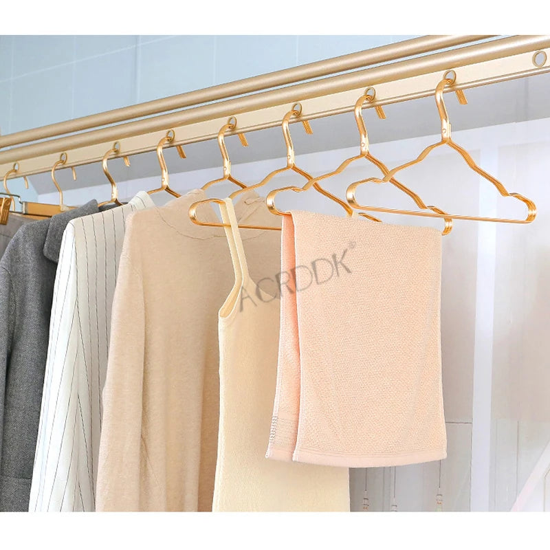 Aluminum Alloy Clothes Hangers (5/10PCS) – Anti-Slip Coat Hangers for Drying & Wardrobe Space Saving