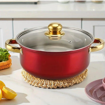 12PCS Stainless Steel Cookware Set, Non-Stick Pots & Pans with Lids, Multi-Color Kitchenware Set